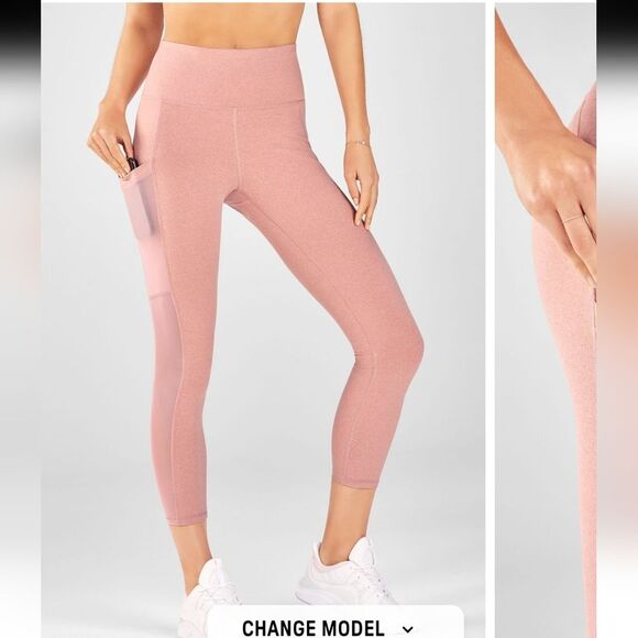 Fabletics Pink High Waist Mesh pocket leggings Size XS - Picture 6 of 11
